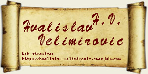 Hvalislav Velimirović vizit kartica